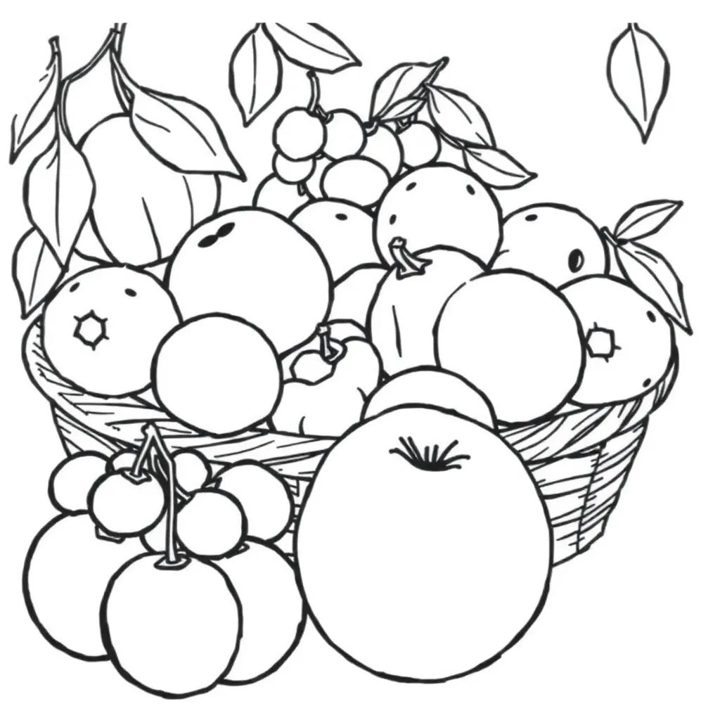 Fruits coloring page