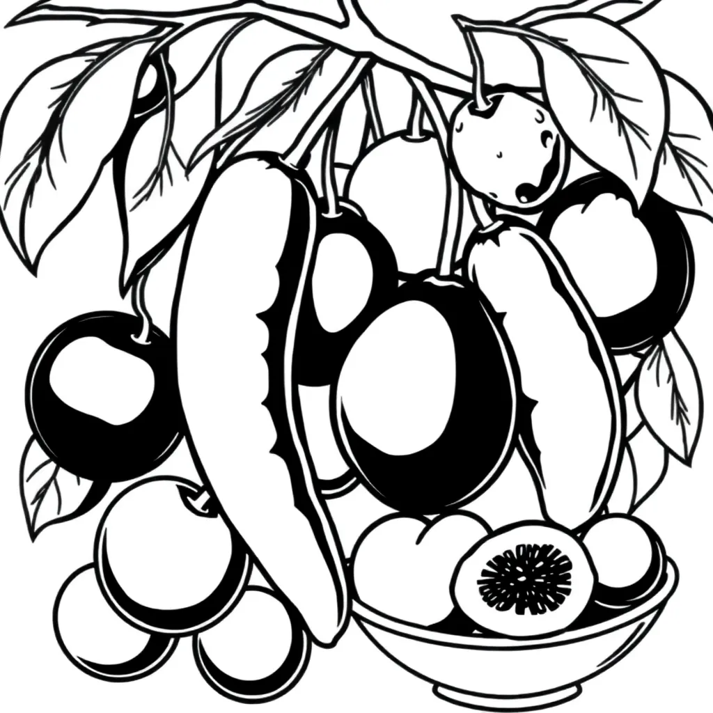 Fruits coloring page