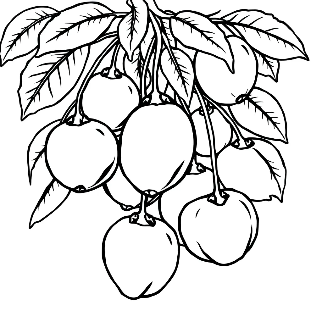 Fruits coloring page