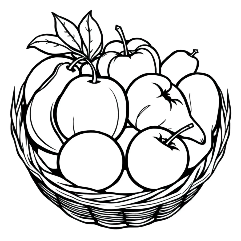 Fruits coloring page