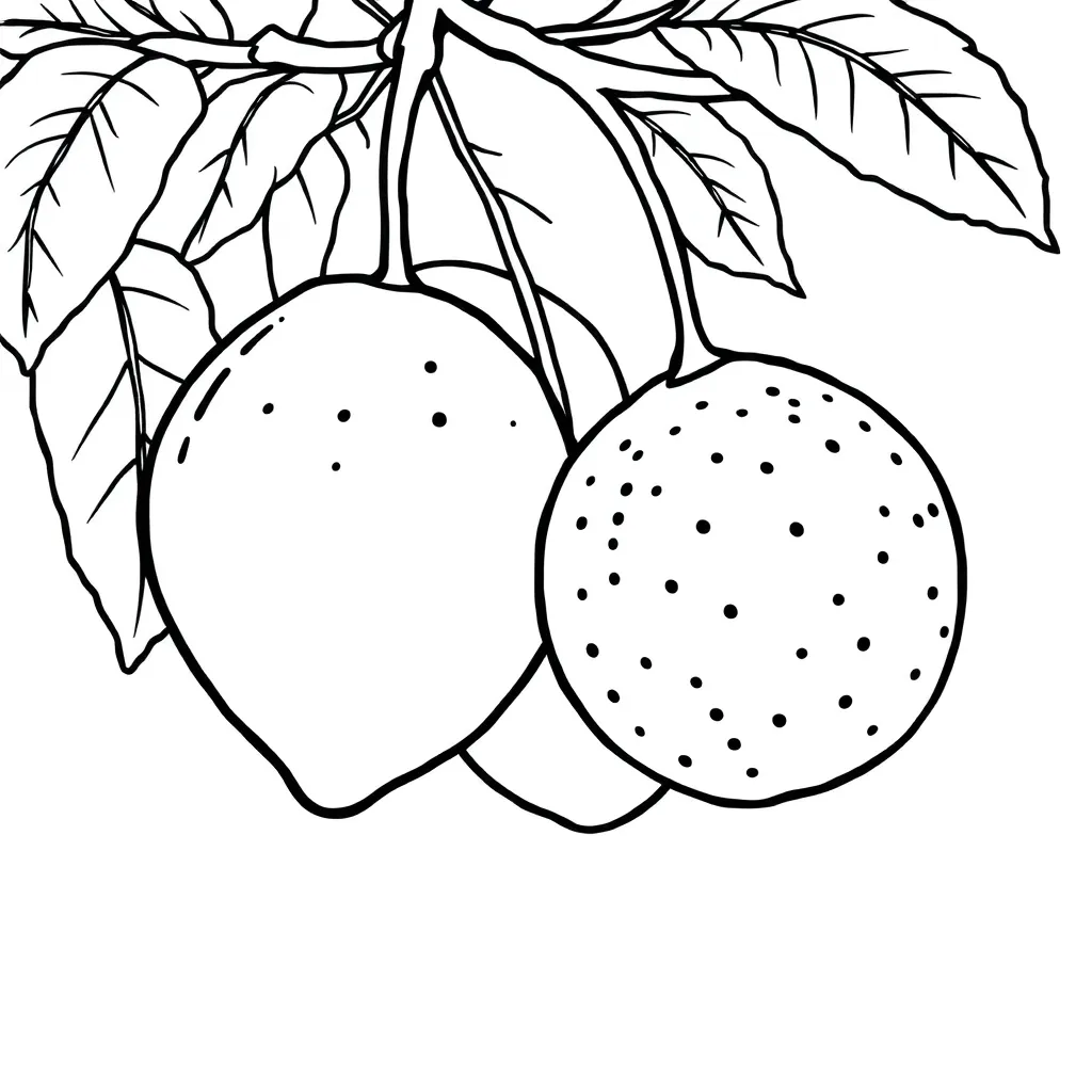 Fruits coloring page
