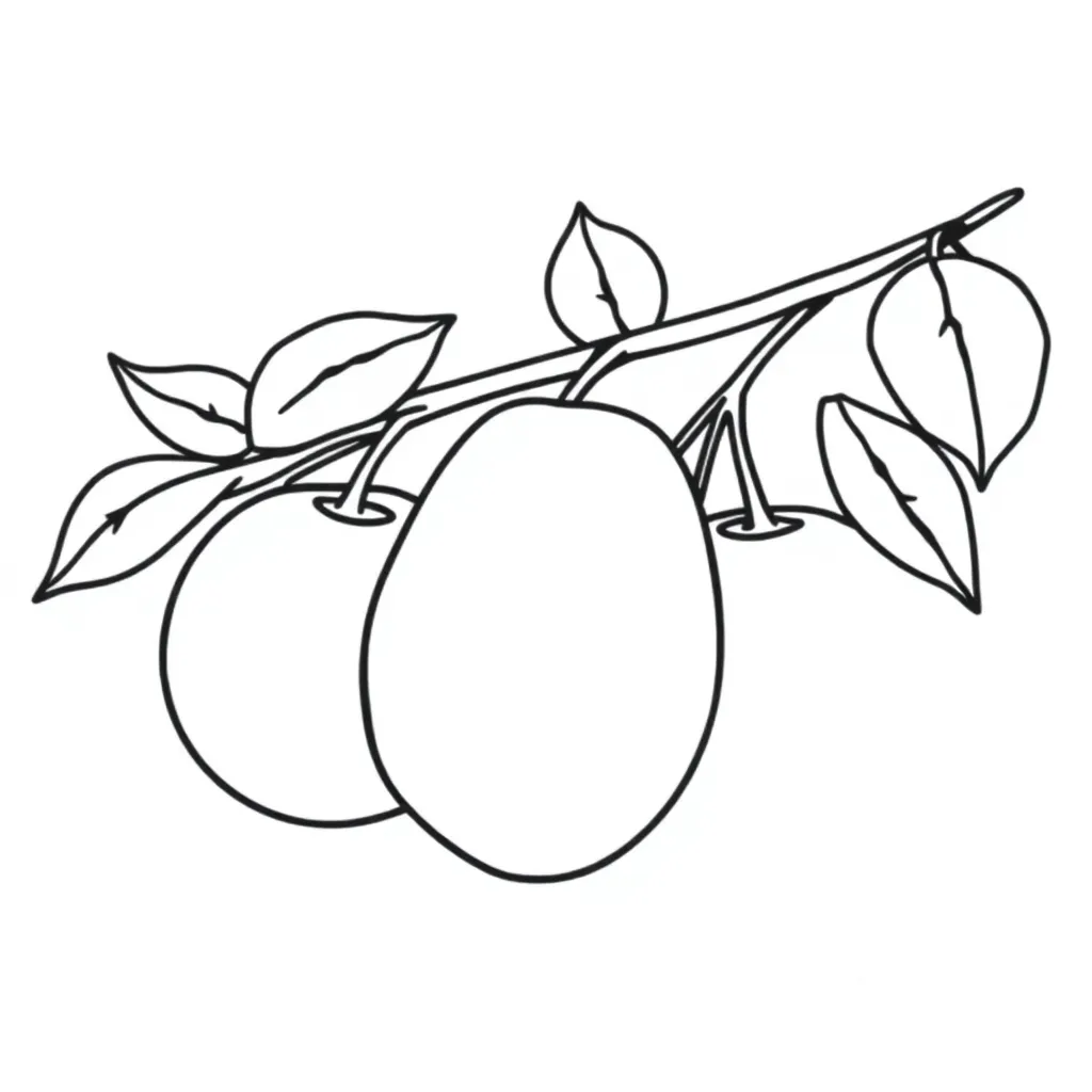 Fruits coloring page