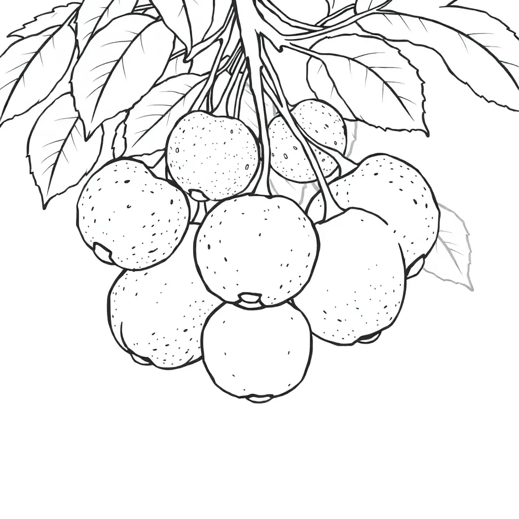 Fruits coloring page