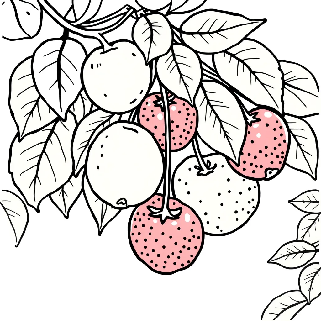 Fruits coloring page