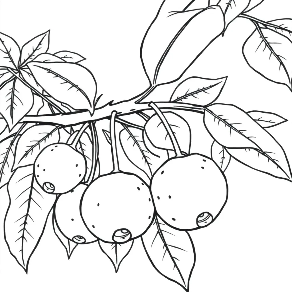 Fruits coloring page