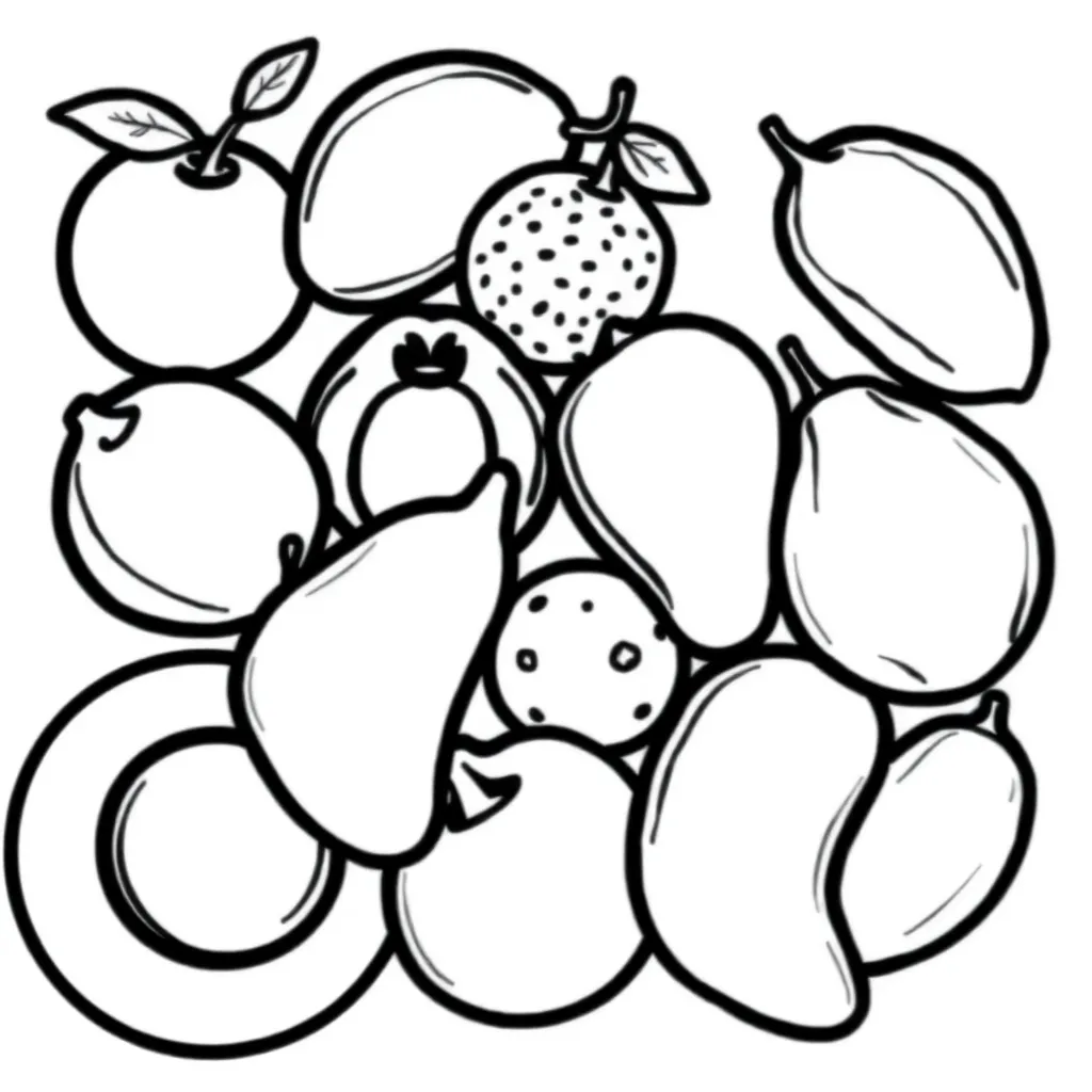 Fruits coloring page