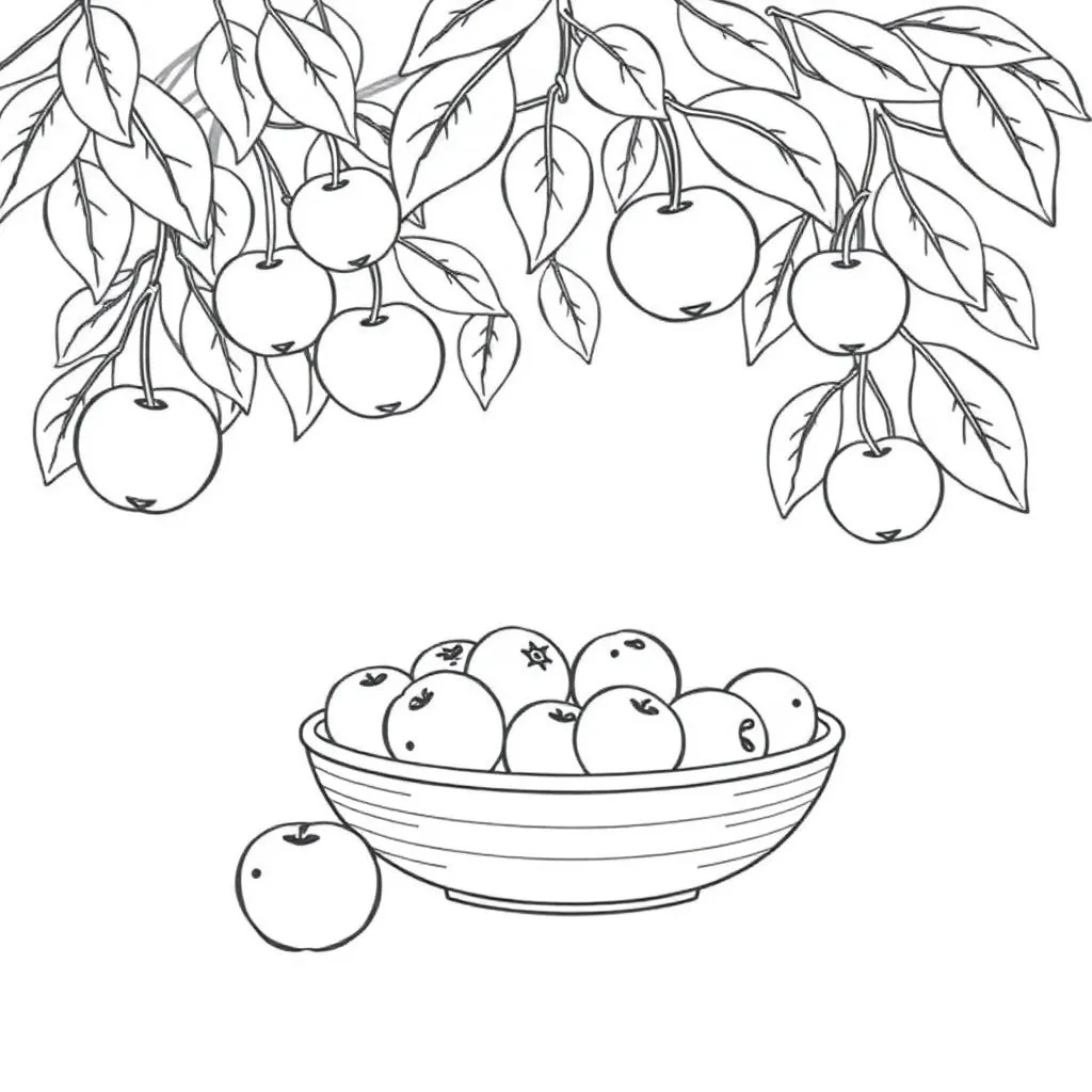 Fruits coloring page