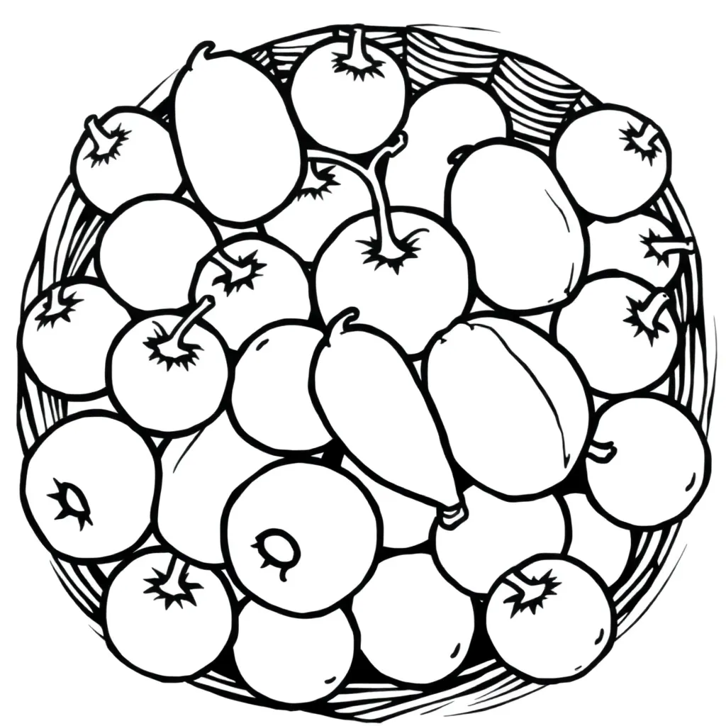 Fruits coloring page