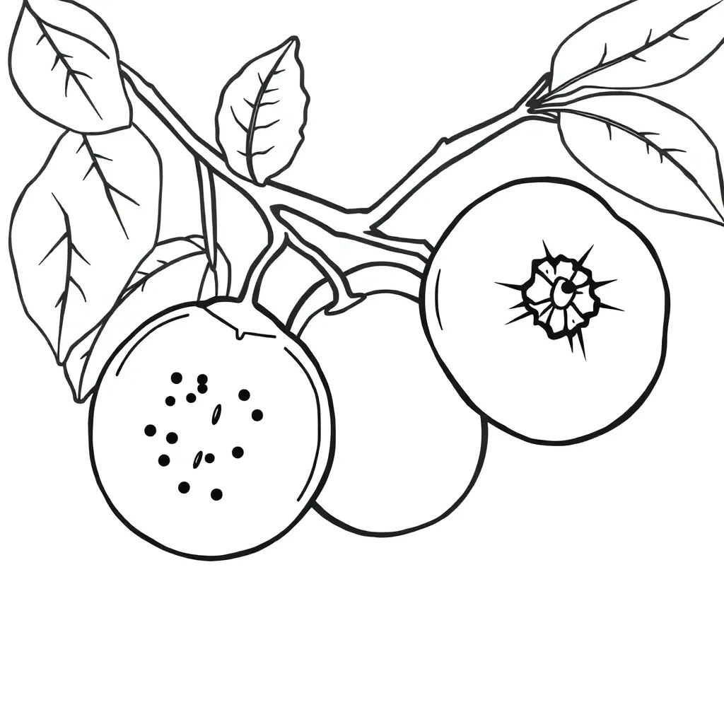 Fruits coloring page