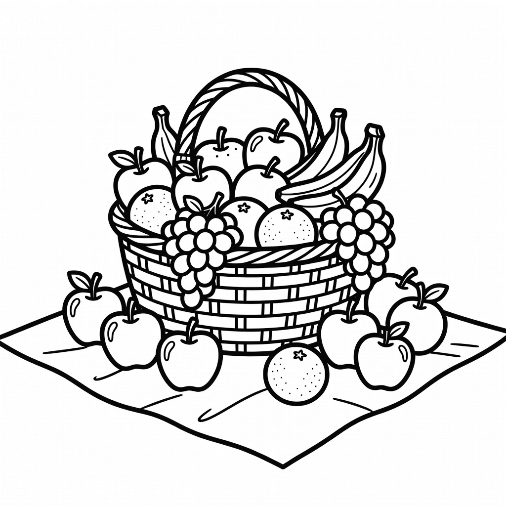 Fruits coloring page