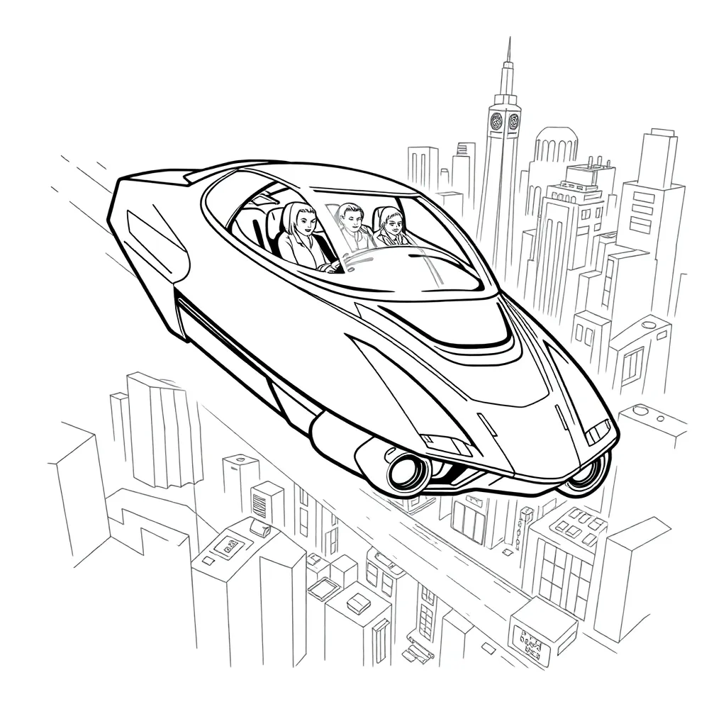 Future Vehicle coloring page