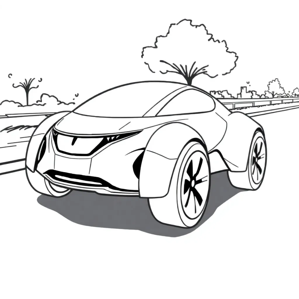 Future Vehicle coloring page