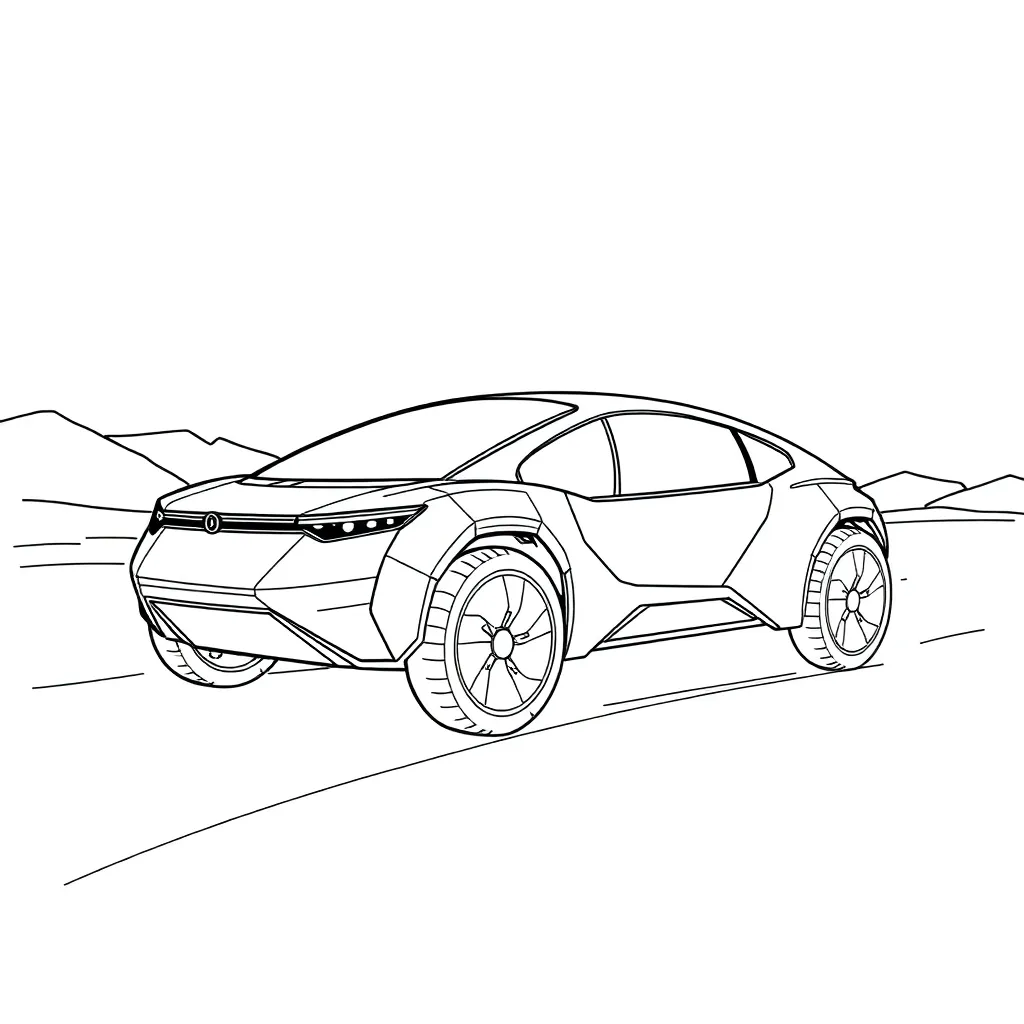 Future Vehicle coloring page