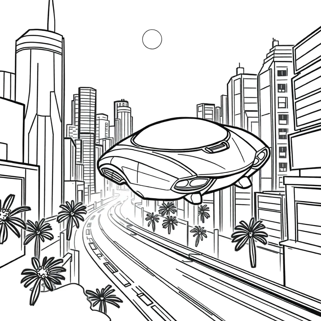 Future Vehicle coloring page