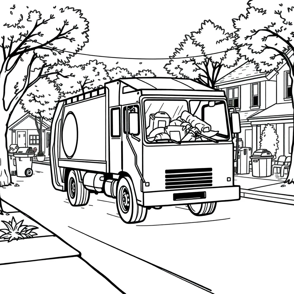 Garbage Truck coloring page