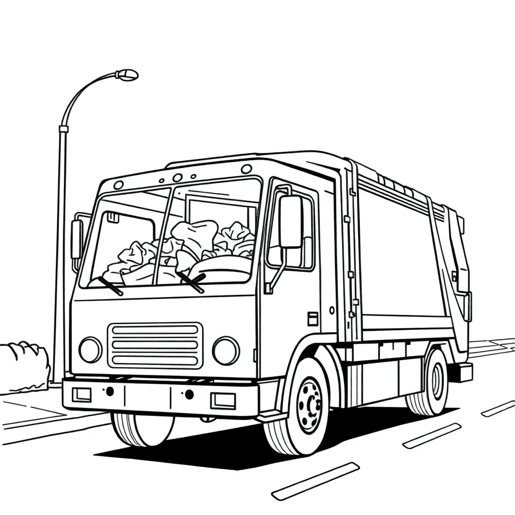Garbage Truck coloring page