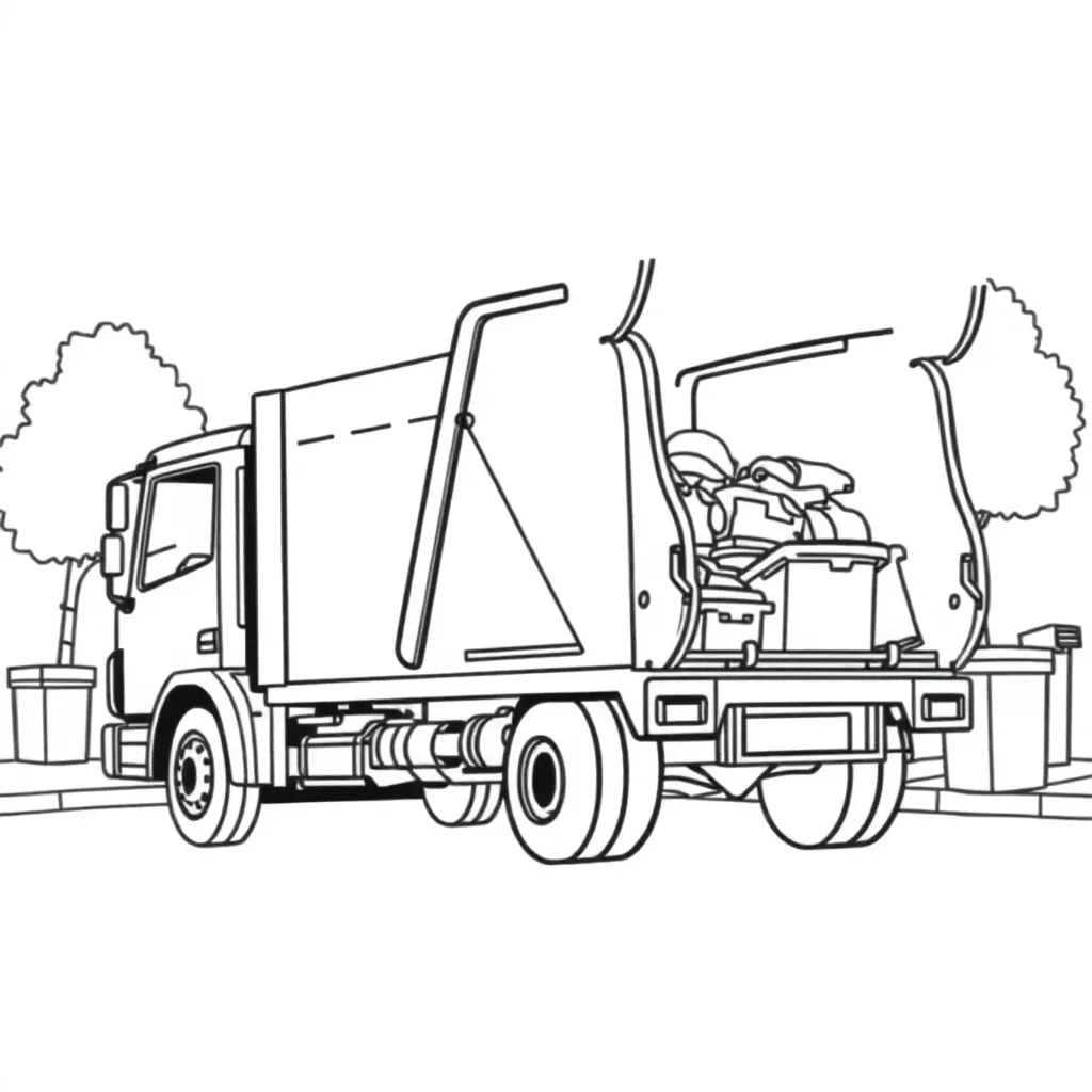 Garbage Truck coloring page