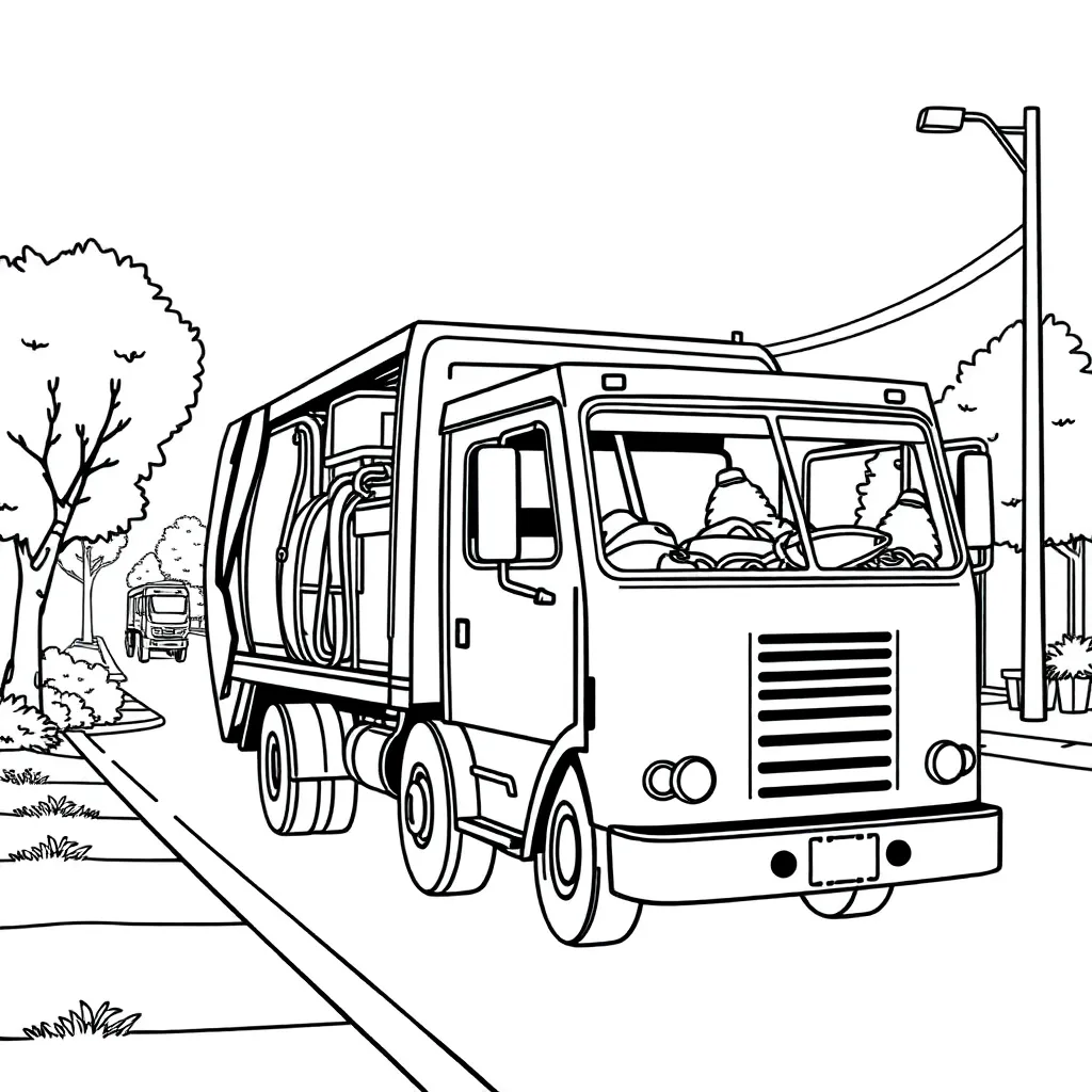 Garbage Truck coloring page