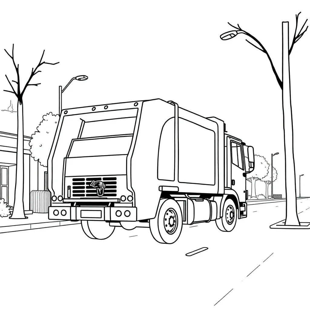 Garbage Truck coloring page