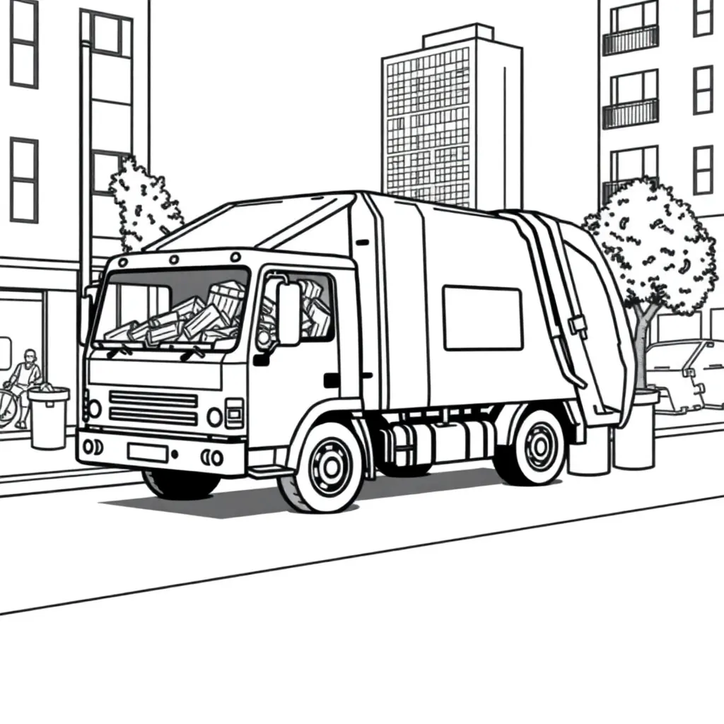 Garbage Truck coloring page