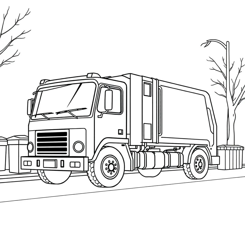 Garbage Truck coloring page