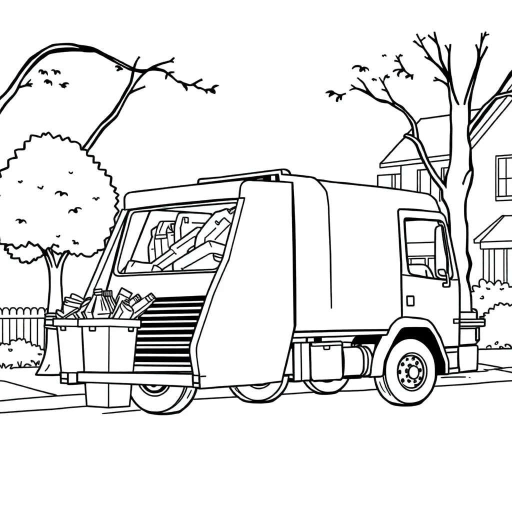 Garbage Truck coloring page