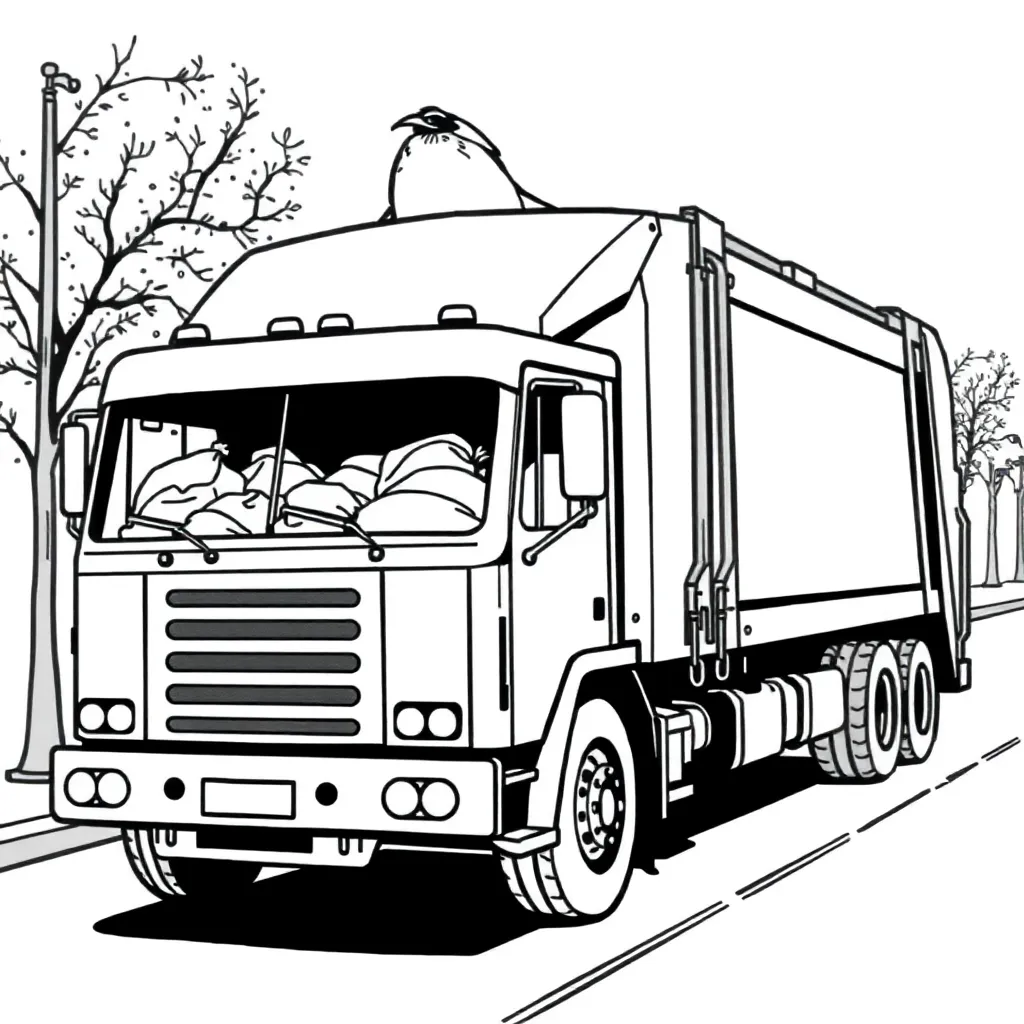 Garbage Truck coloring page