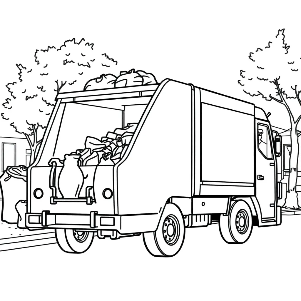 Garbage Truck coloring page