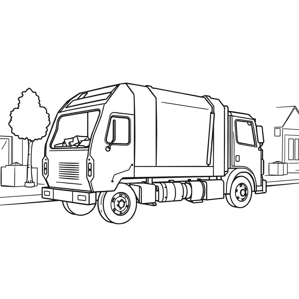 Garbage Truck coloring page