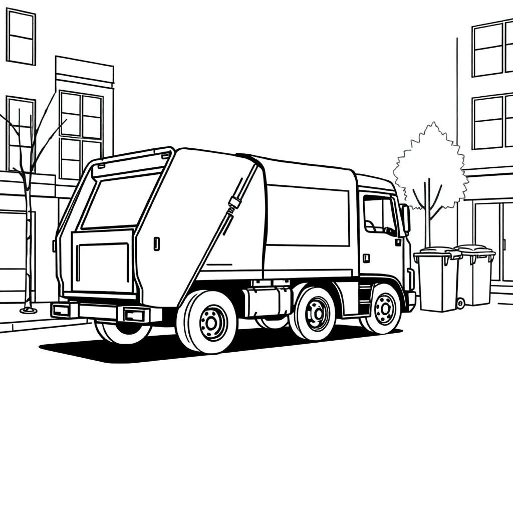 Garbage Truck coloring page