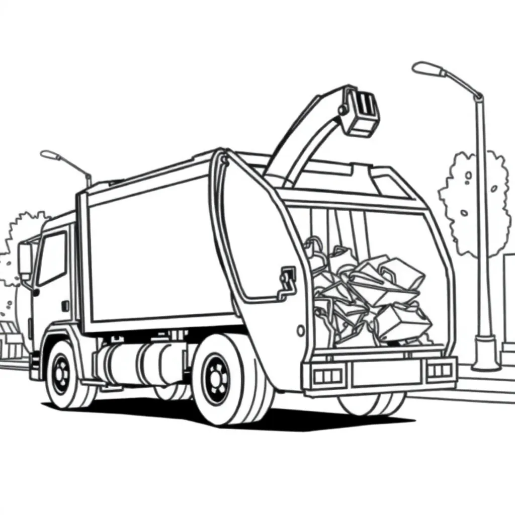 Garbage Truck coloring page