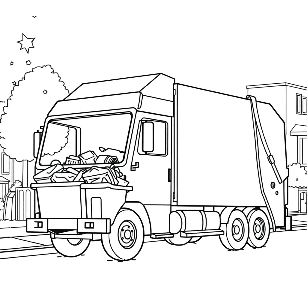 Garbage Truck coloring page