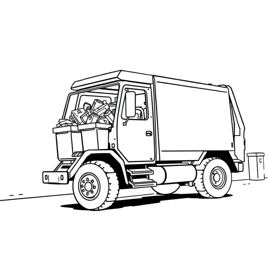 Garbage Truck coloring page
