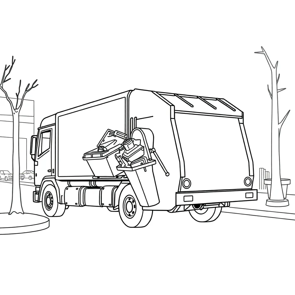 Garbage Truck coloring page