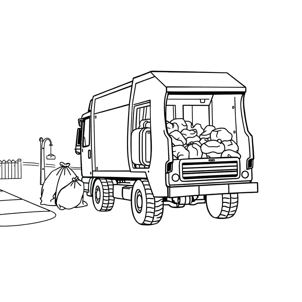 Garbage Truck coloring page