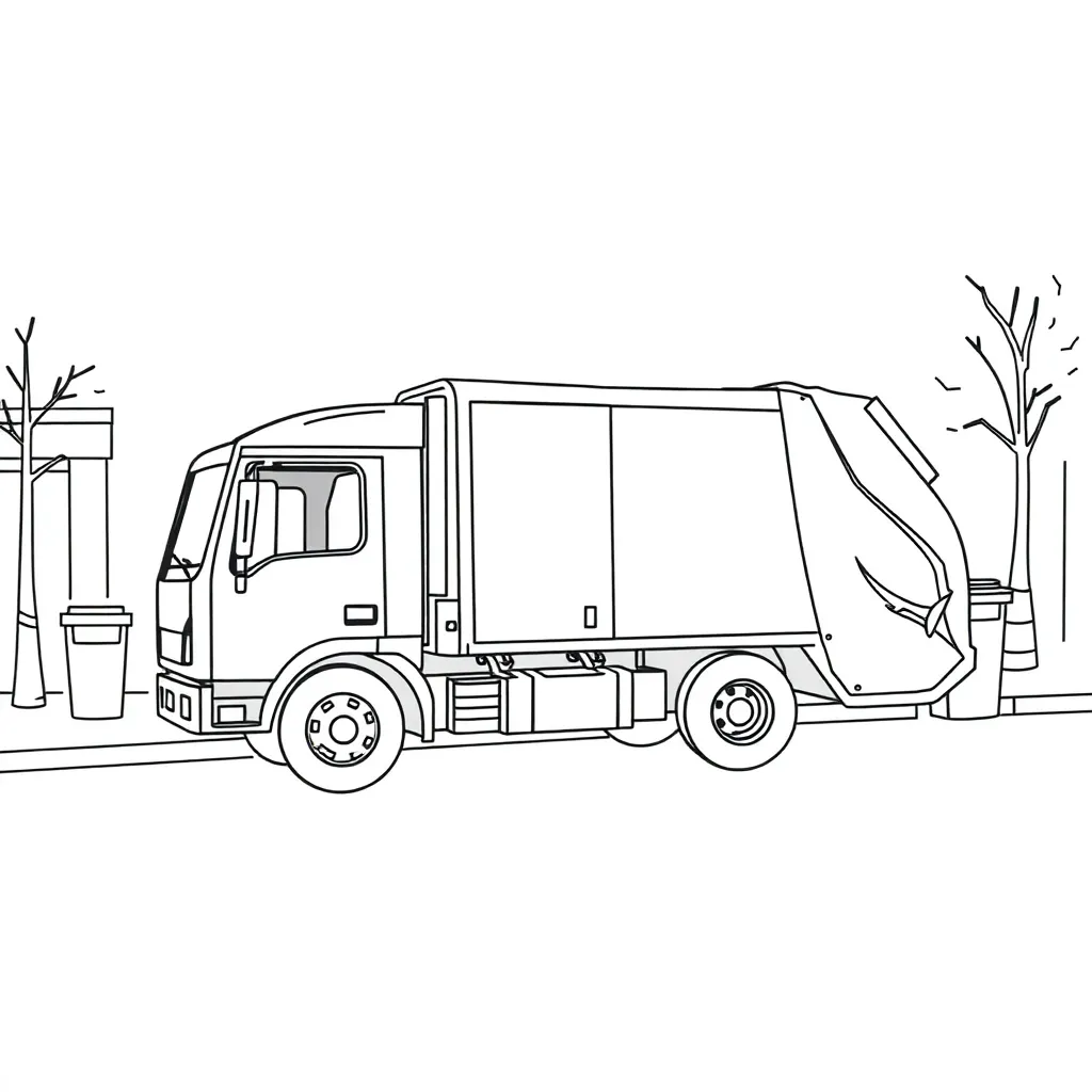 Garbage Truck coloring page