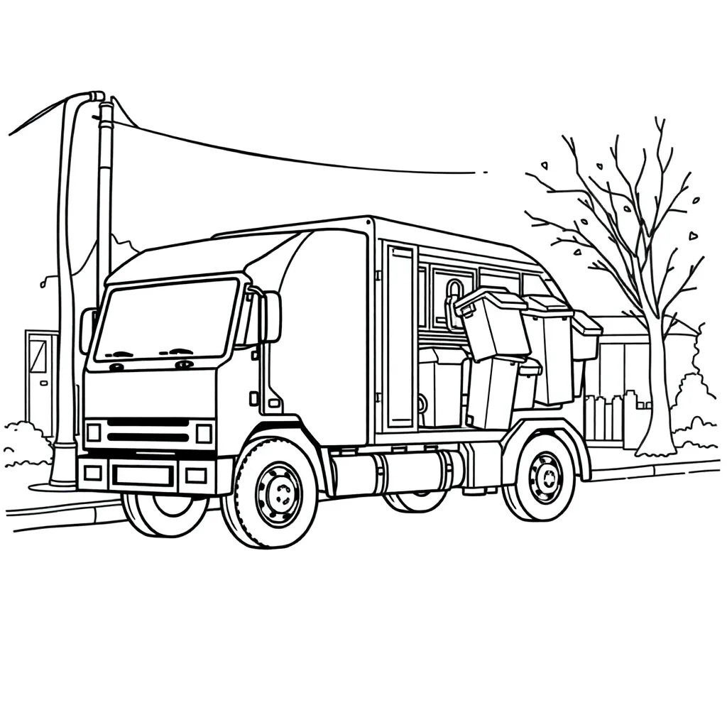 Garbage Truck coloring page