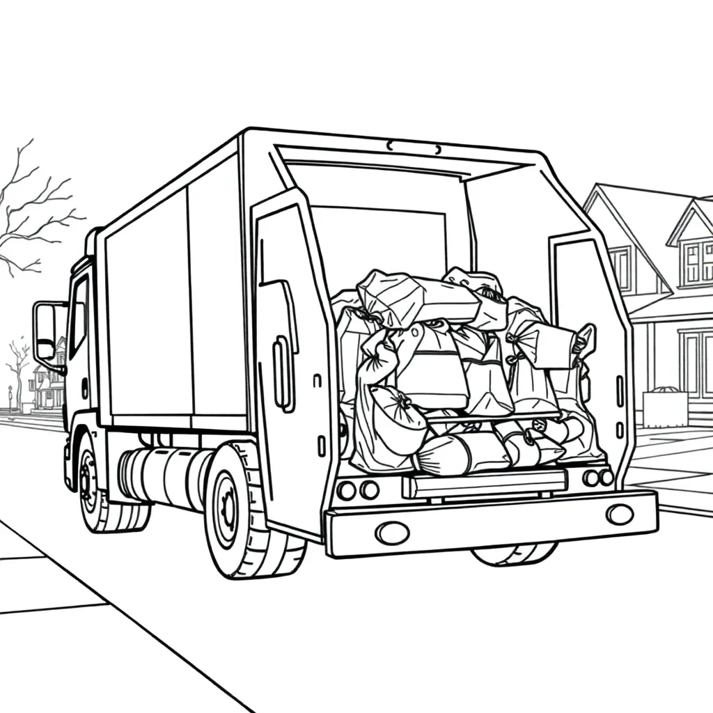 Garbage Truck coloring page