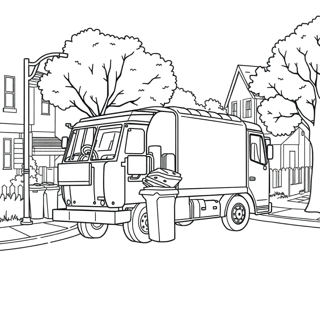 Garbage Truck coloring page