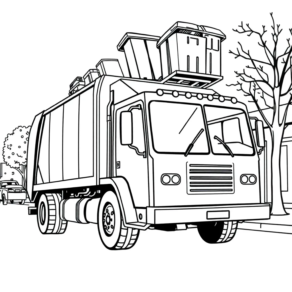 Garbage Truck coloring page