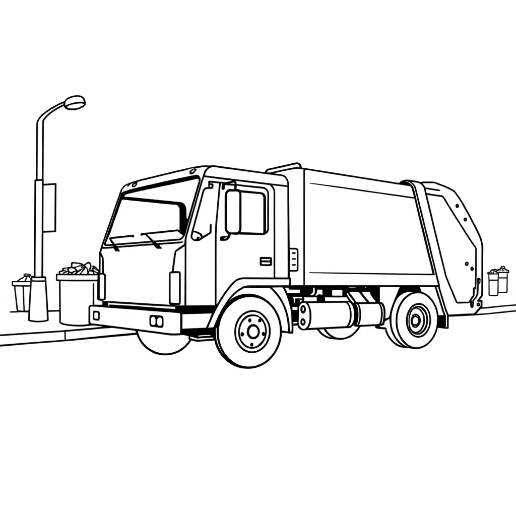 Garbage Truck coloring page