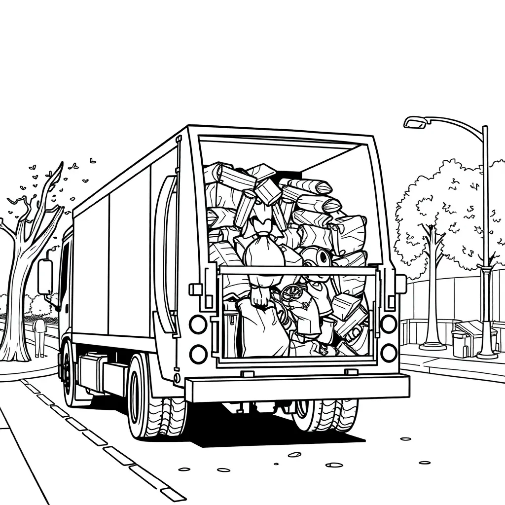 Garbage Truck coloring page