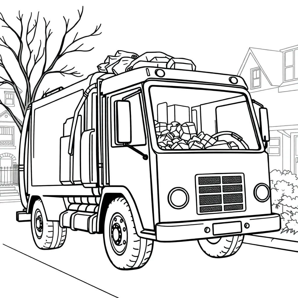 Garbage Truck coloring page