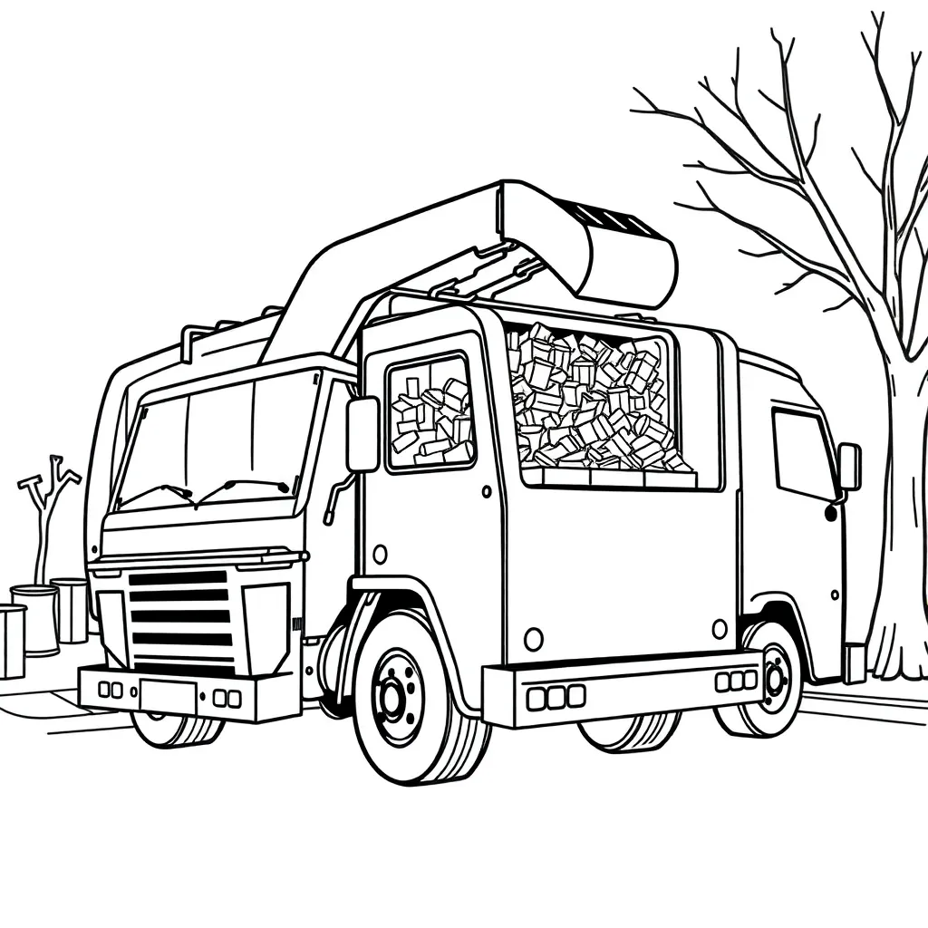 Garbage Truck coloring page