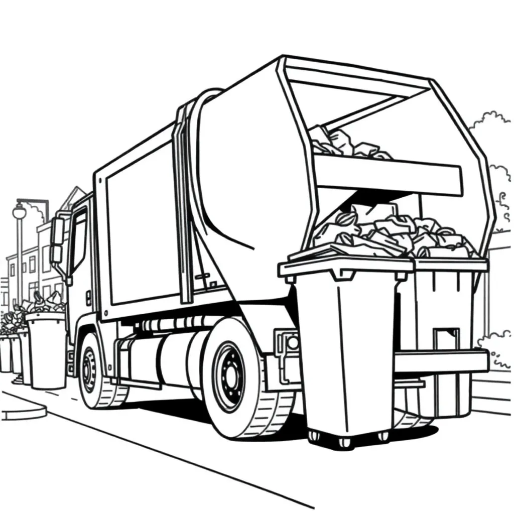 Garbage Truck coloring page