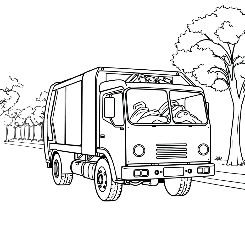 Garbage Truck coloring page