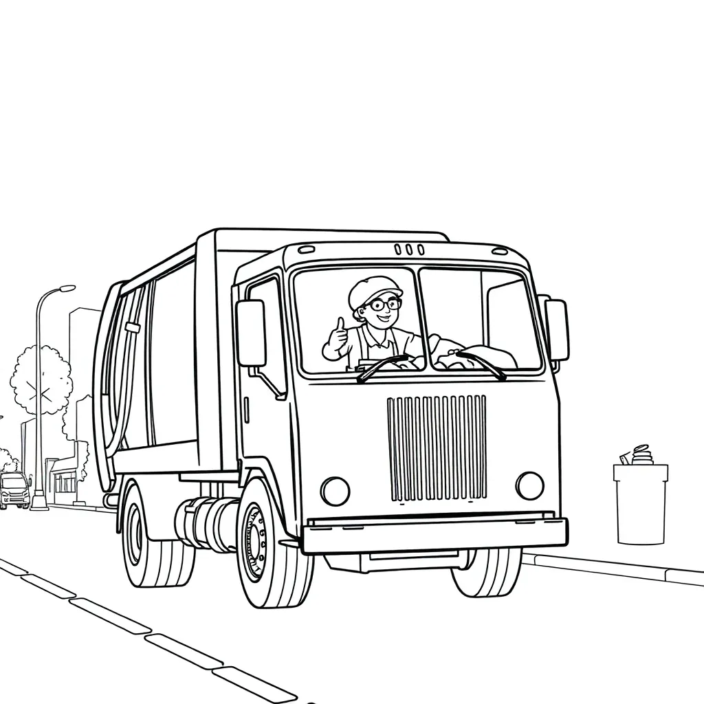 Garbage Truck coloring page