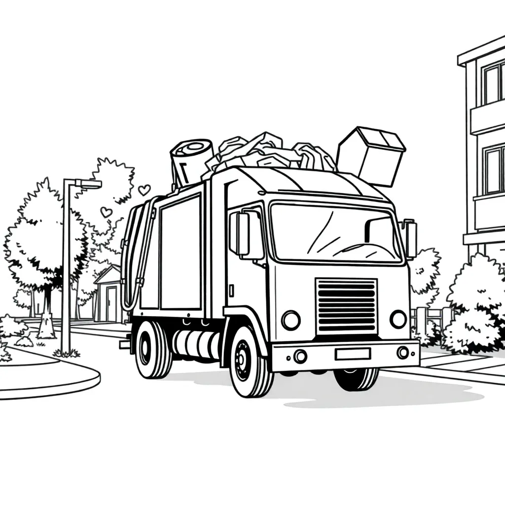Garbage Truck coloring page