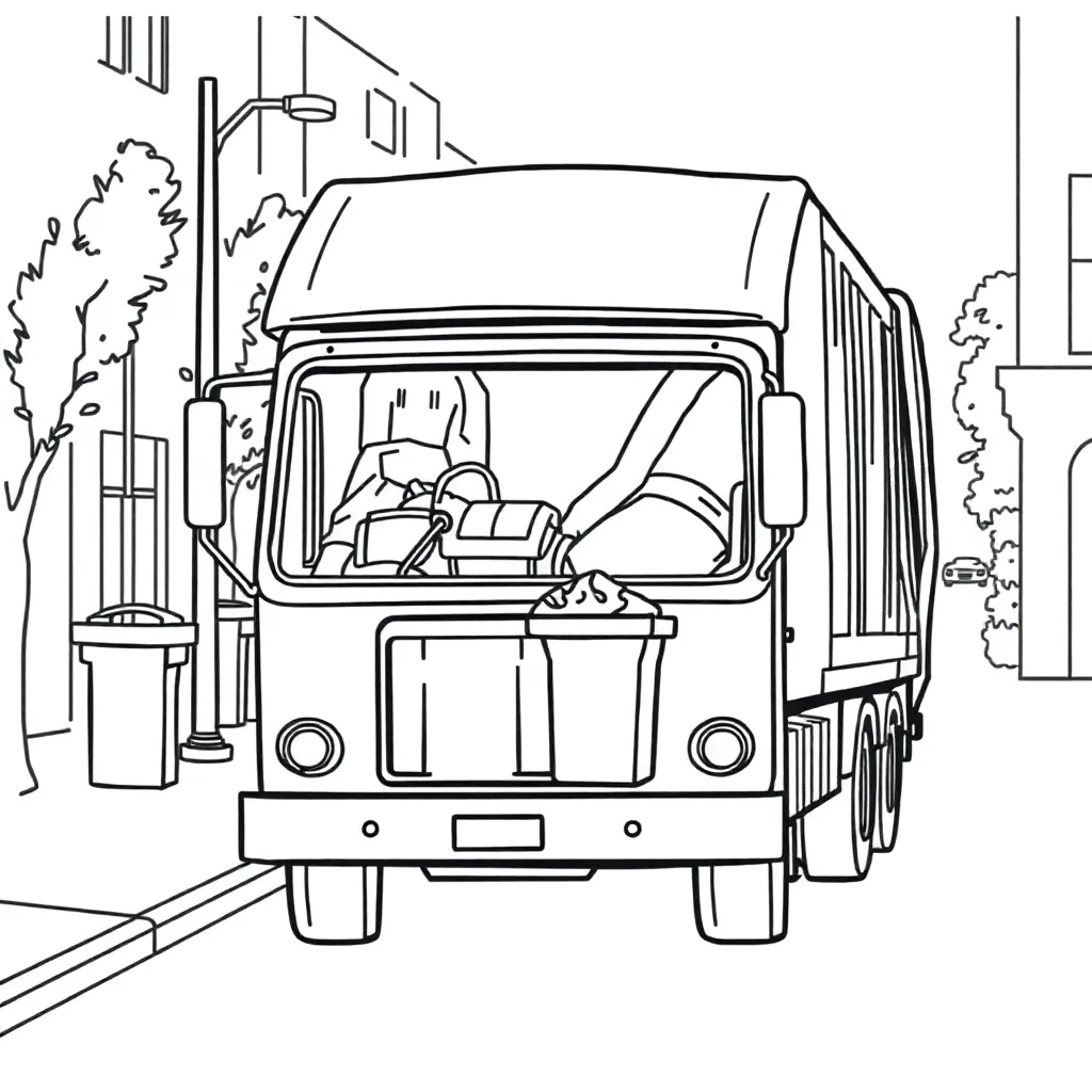 Garbage Truck coloring page