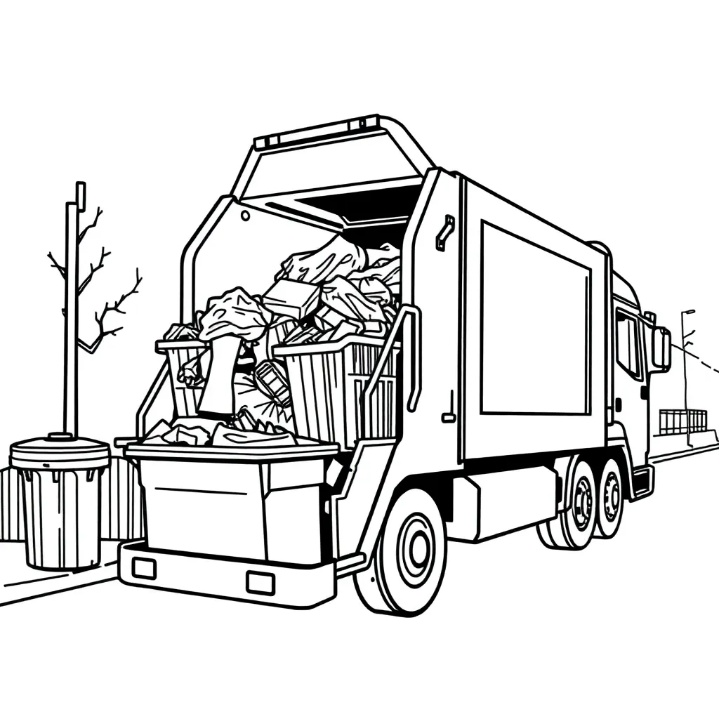 Garbage Truck coloring page